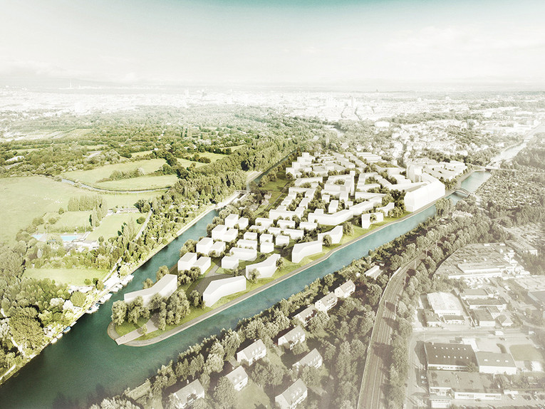 Visualisierung der Wasserstadt | © Büro Spengler Wiescholek / Büro Breimann & Bruun