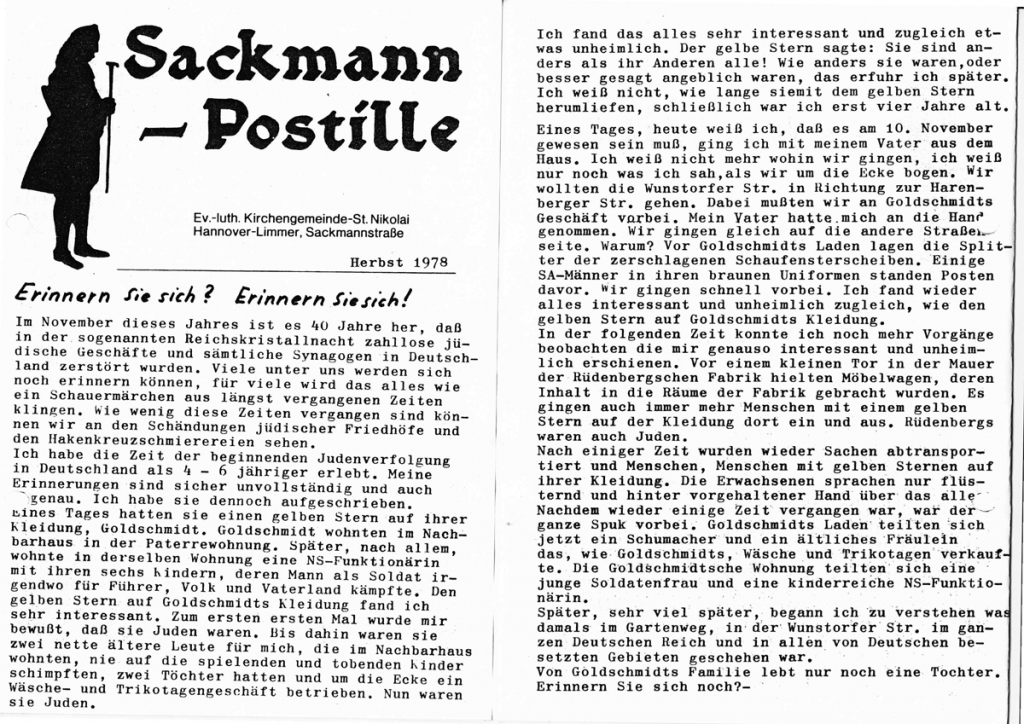 Artikel von Dieter Krafft in der Sackmann-Postille November 1978
